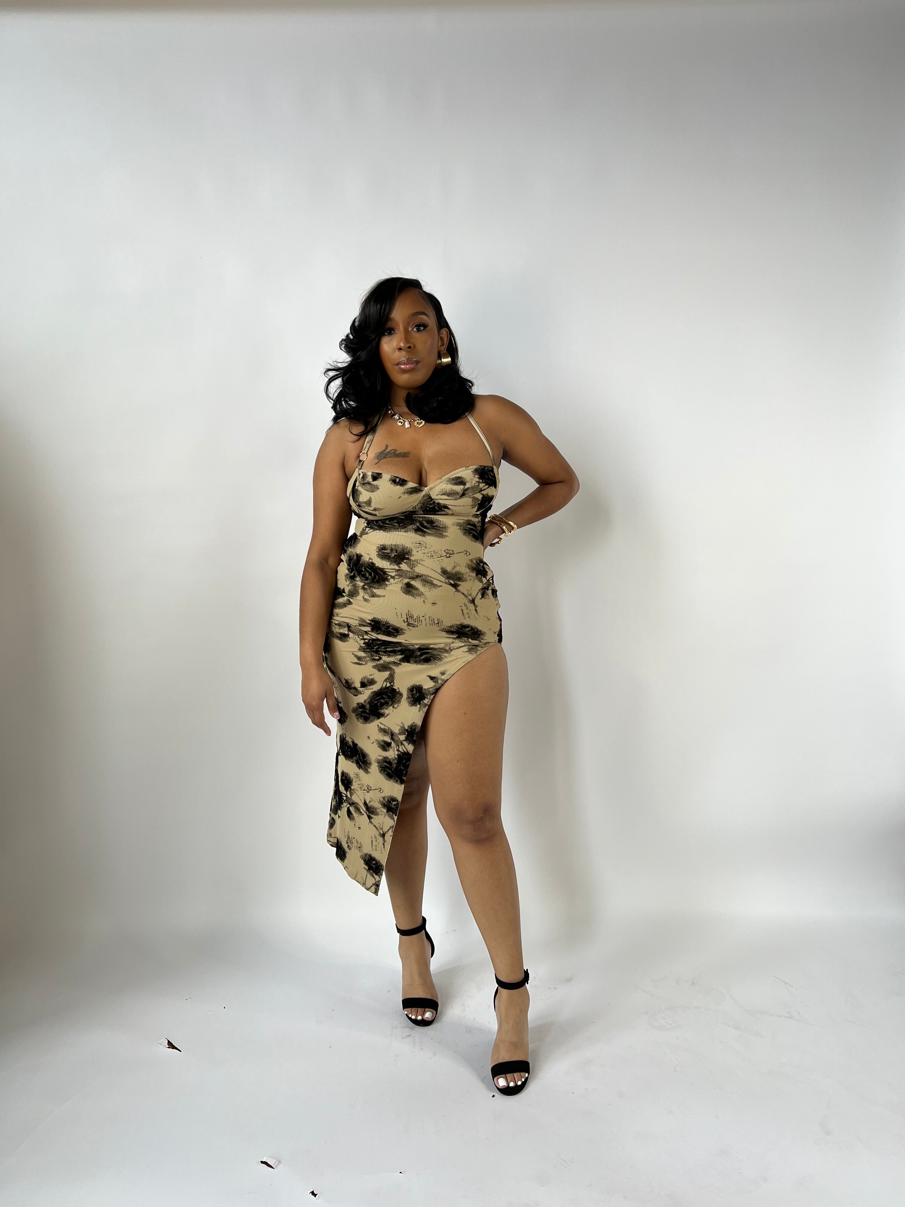 Slit Decision Dress (midi dress with long slit).