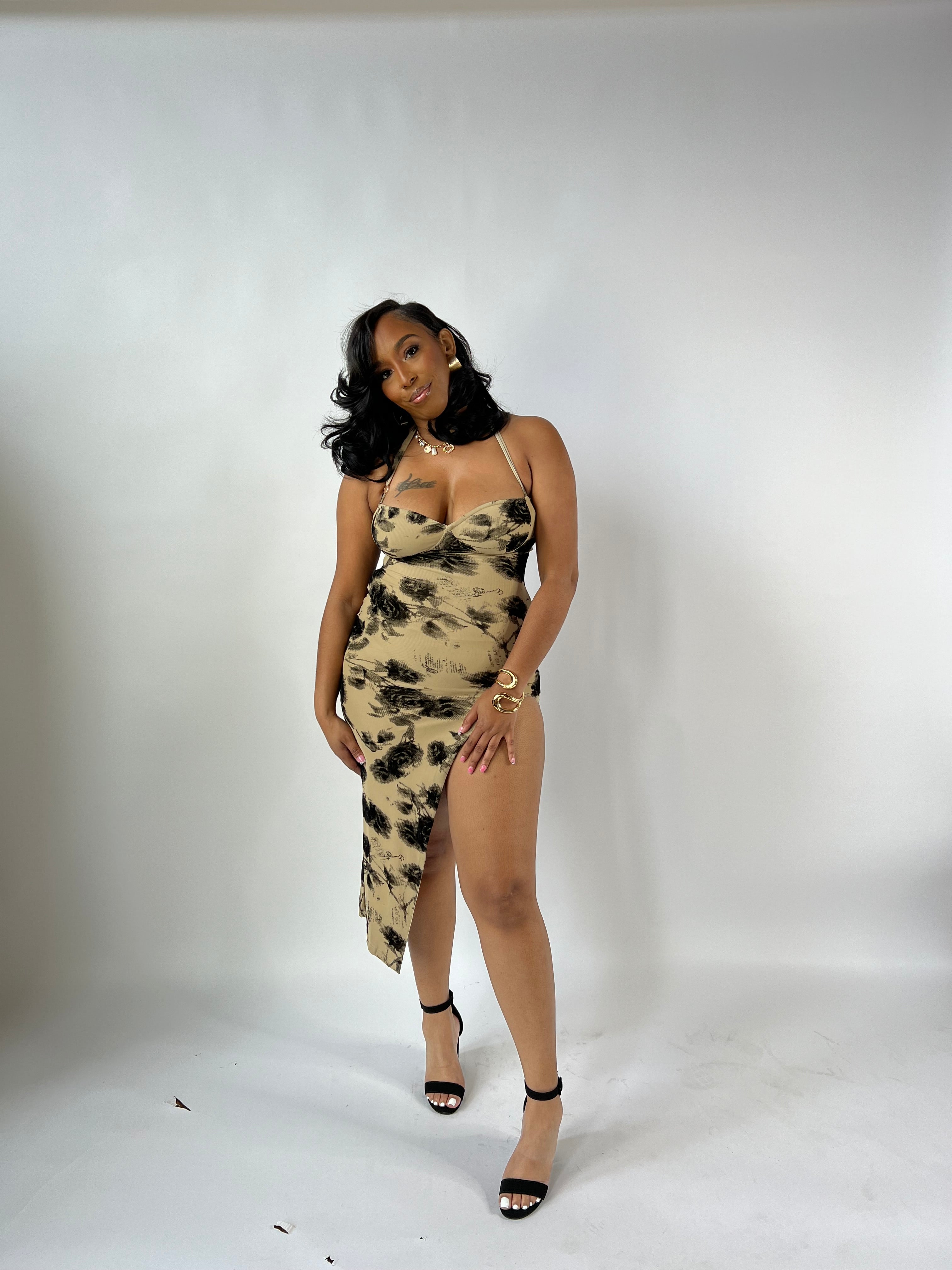 Slit Decision Dress (midi dress with long slit).