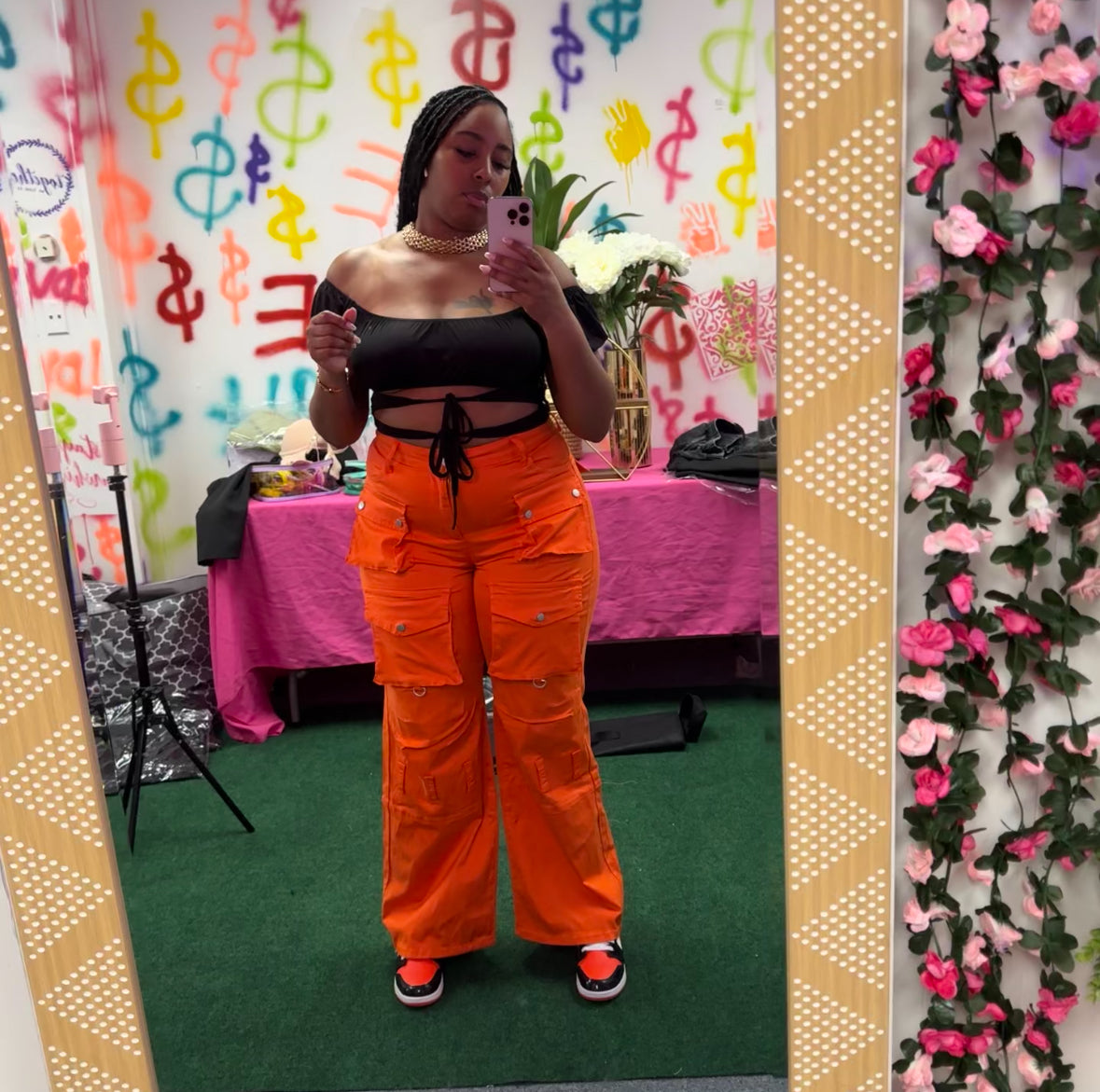 Flare on the Orange, Denim, and Cargo Jeans that fit perfectly on any body type.