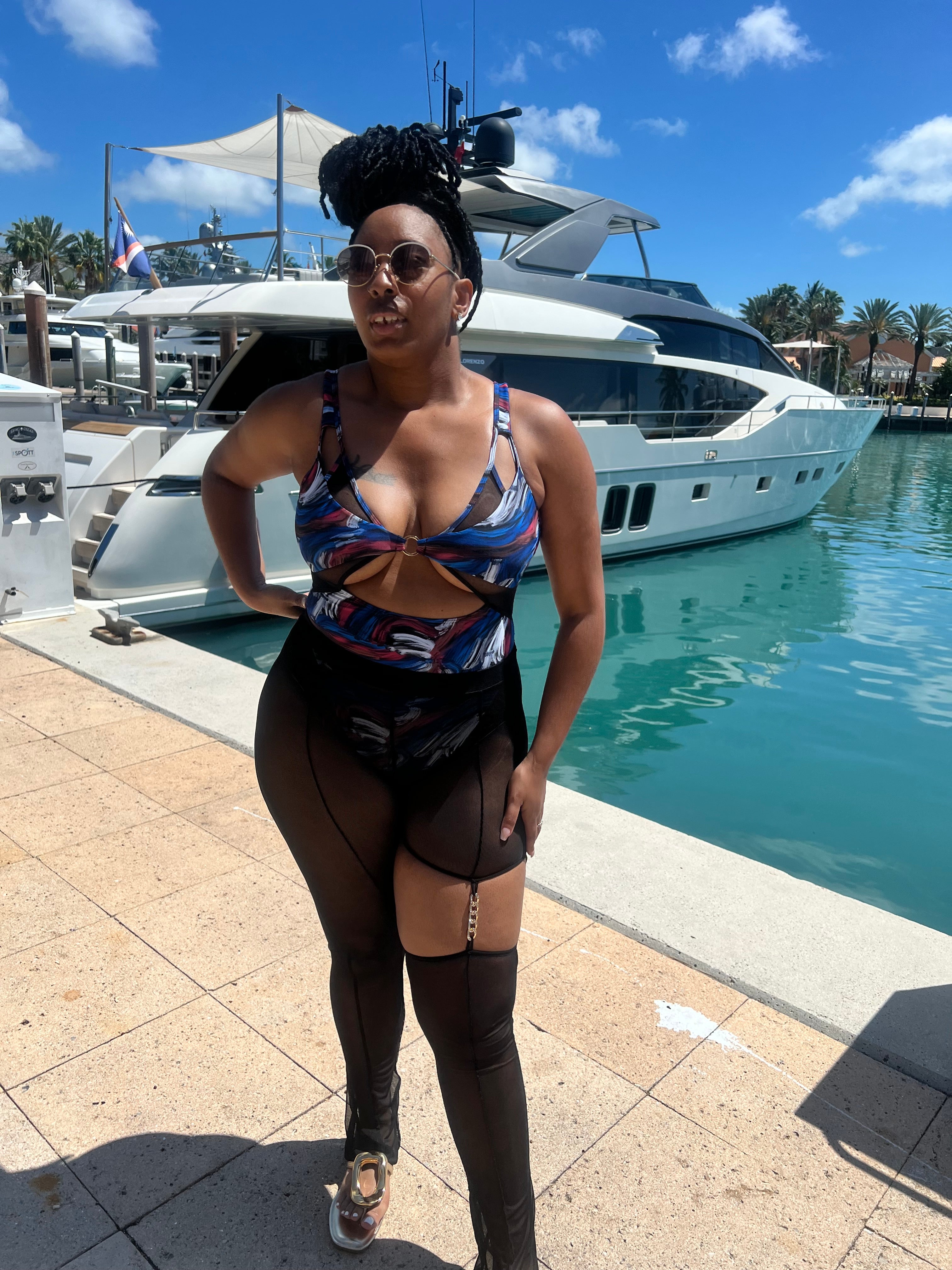 Mesh-terpiece Pants