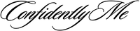 Black cursive text 'Confidently Me' Logo